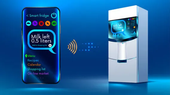 黑科技智能冰箱,背景元素