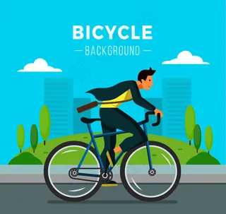 骑单车上班的男子