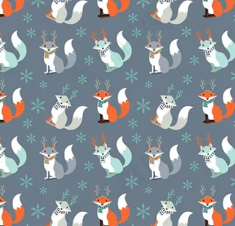 卡通狐狸无缝背景