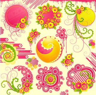 花朵与潮流圆形