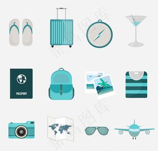 清新旅行图标,免抠元素