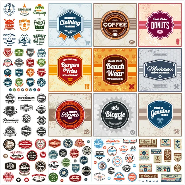 时尚标签图标,免抠元素eps,ai矢量模版下载