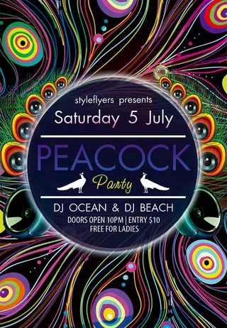 酒吧炫丽派对海报