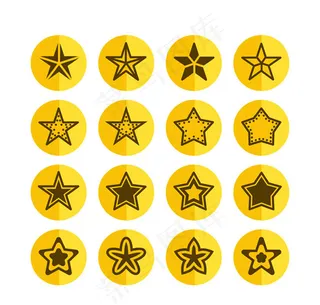 黄色五星图标矢量,免抠元素