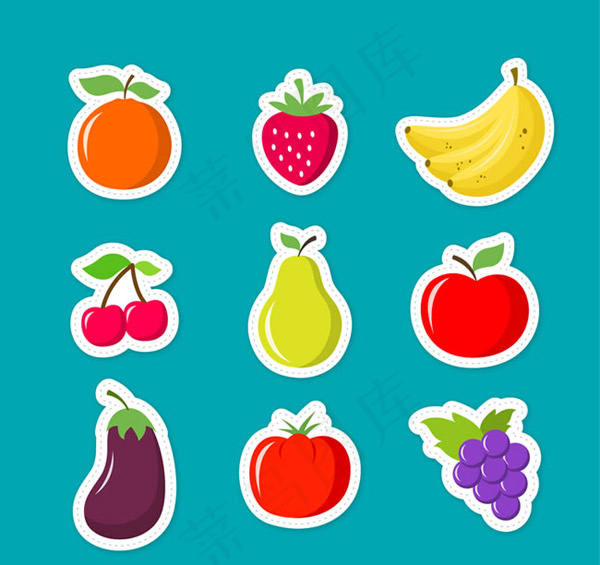 水果贴纸矢量