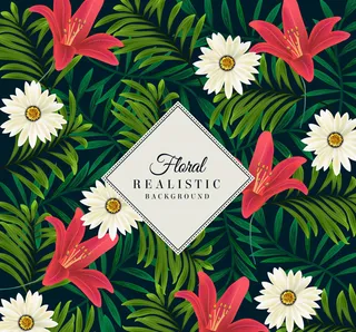 逼真彩色花卉背景
