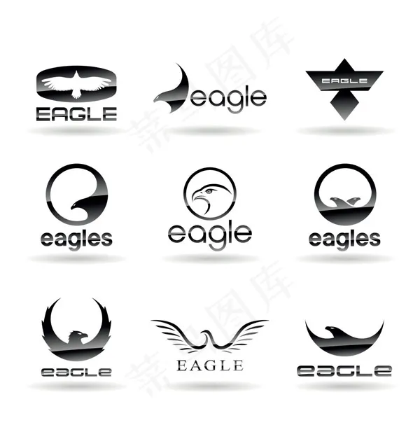 抽象猎鹰logoeps,ai矢量模版下载