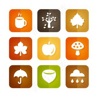 秋季元素图标,免抠元素