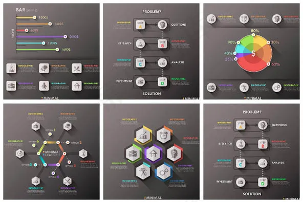 彩色图表矢量eps,ai矢量模版下载