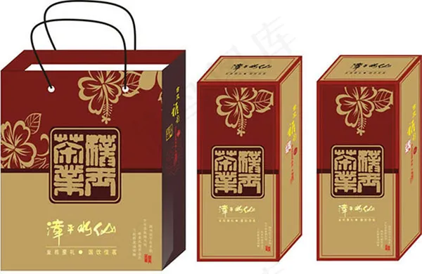 白酒盒手提袋cdr矢量模版下载