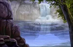瀑布流水风景psd素材