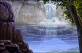 瀑布流水风景psd素材