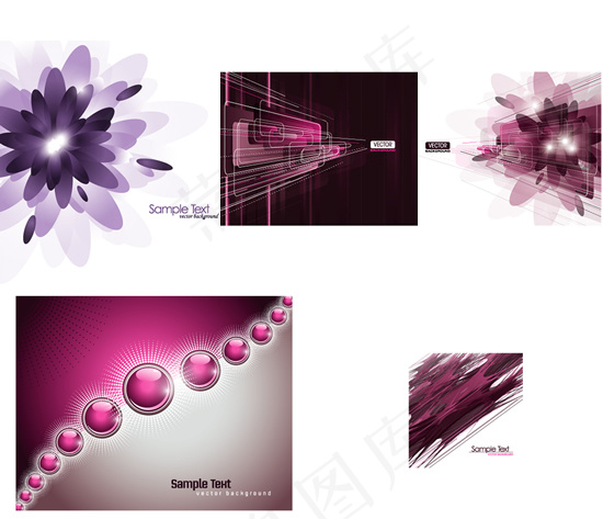 水墨花朵背景,背景元素