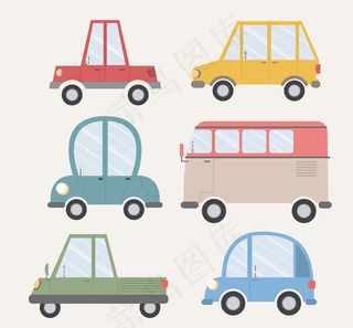 可爱车辆设计矢量