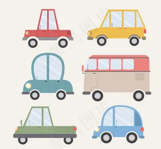 可爱车辆设计矢量
