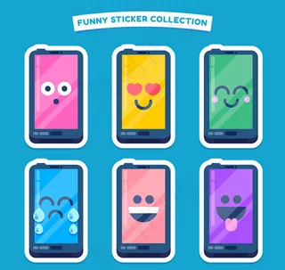 彩色表情手机贴纸