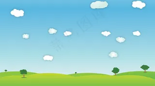 蓝天草地矢量