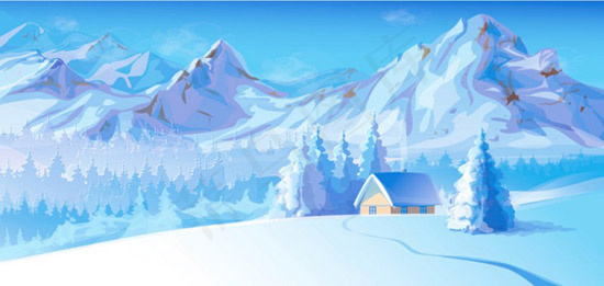唯美雪景矢量eps,ai矢量模版下载