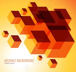 橙色正方体背景