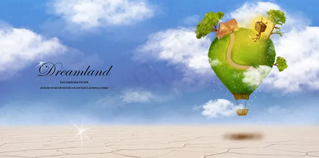 热气球上的方盒小人 热气球上的方盒小人