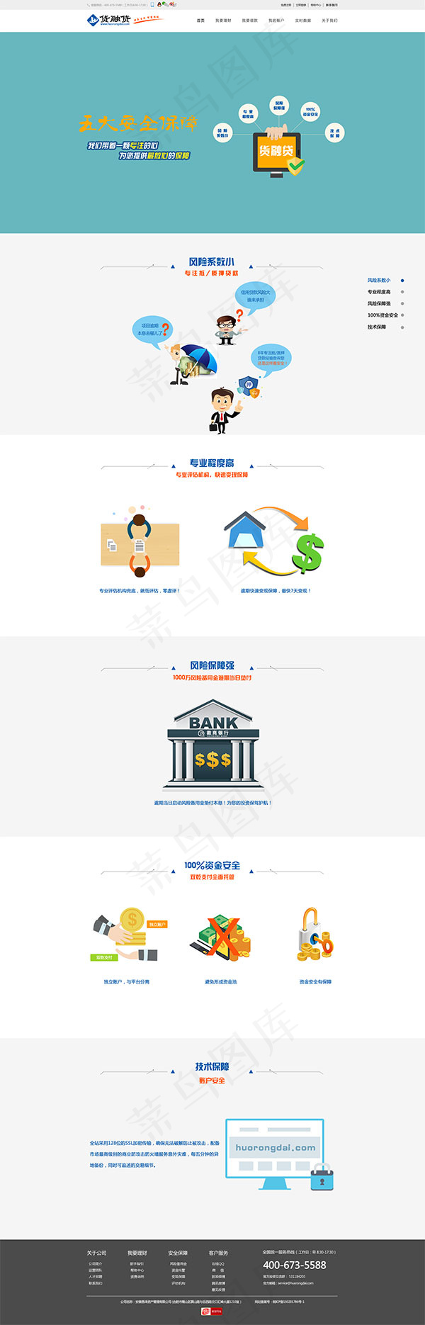 金融投资网页psd模版下载