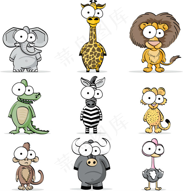 卡通大眼睛动物,免抠元素