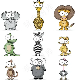 卡通大眼睛动物,免抠元素