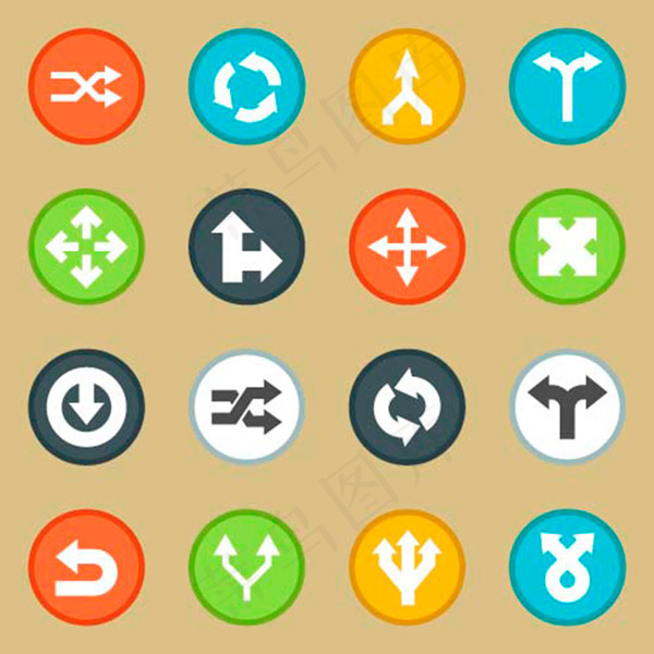 圆形箭头图标,免抠元素