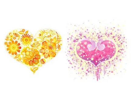花朵心形矢量 花朵心形矢量