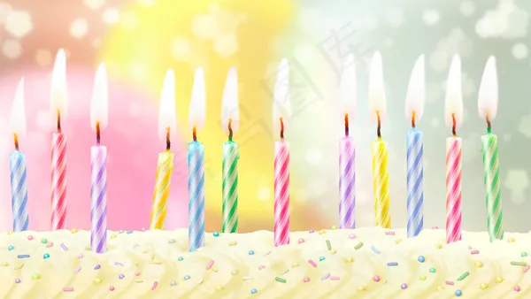 彩色生日蜡烛(6000X3375(DPI:300))psd模版下载