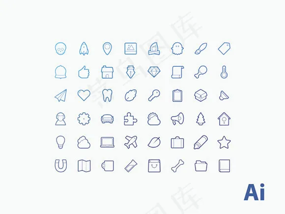 线框图标,免抠元素ai矢量模版下载