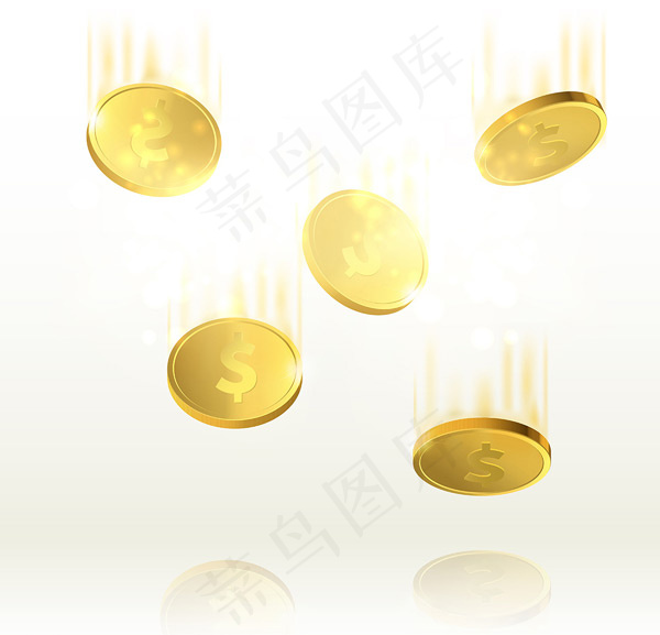 飘落的金币雨eps,ai矢量模版下载