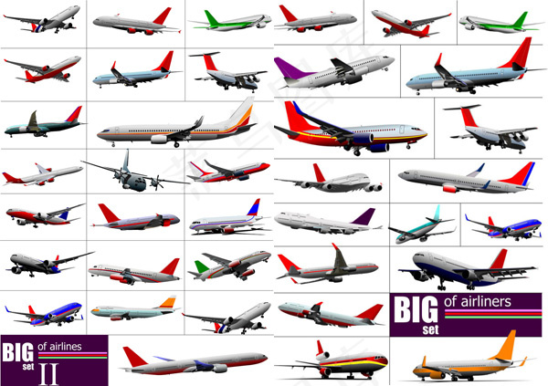飞机集汇矢量eps,ai矢量模版下载