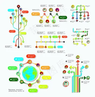 箭头商务信息图表,背景元素