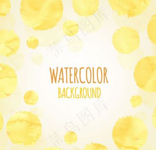黄色水彩圆点背景