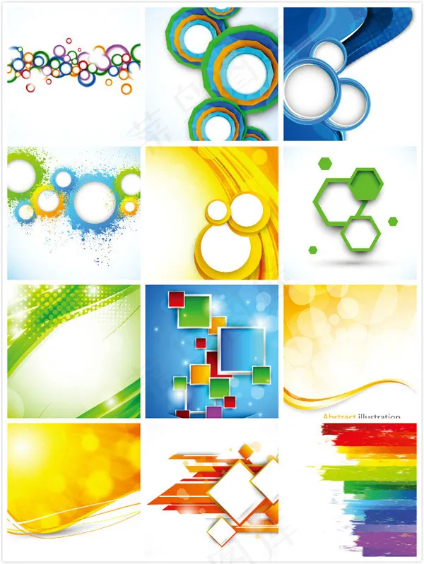 多彩背景合集eps,ai矢量模版下载