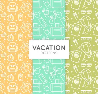 度假元素无缝背景