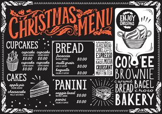 黑板画圣诞菜单