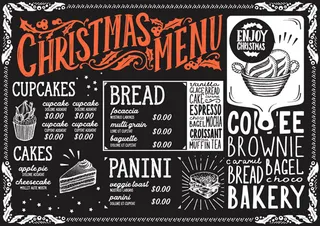 黑板画圣诞菜单