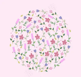 花卉组合圆形