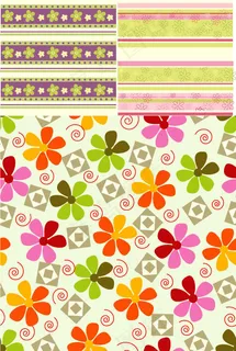 花朵条纹布艺背景,背景元素