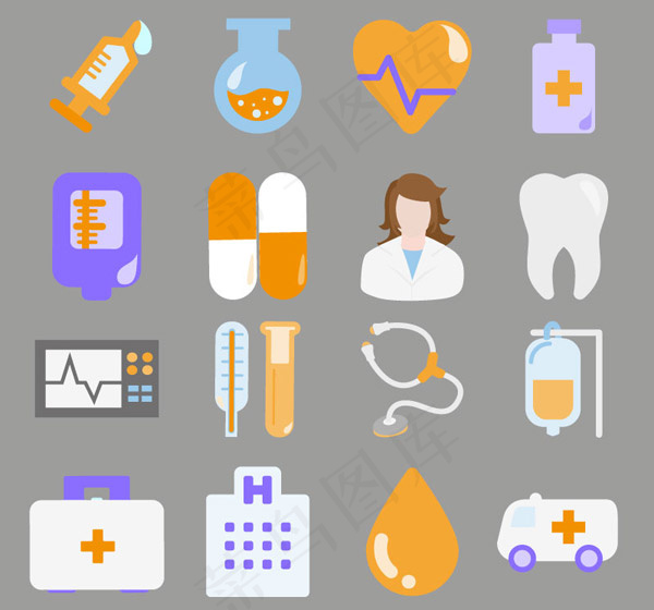 医疗图标矢量,免抠元素
