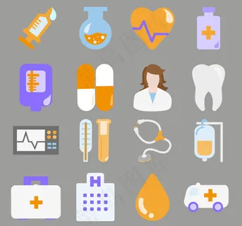 医疗图标矢量,免抠元素