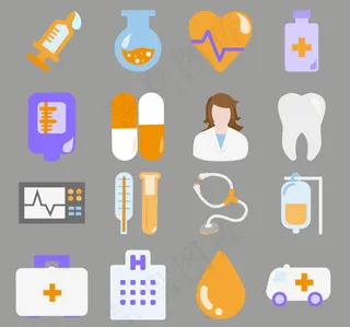 医疗图标矢量,免抠元素