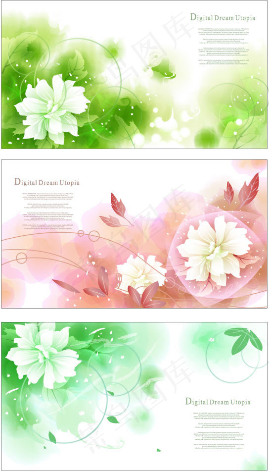 梦幻泡泡鲜花背景,背景元素
