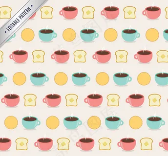 咖啡和面包背景