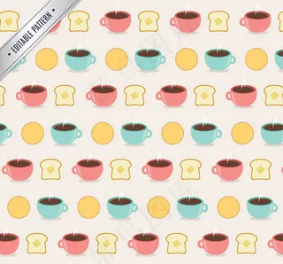 咖啡和面包背景