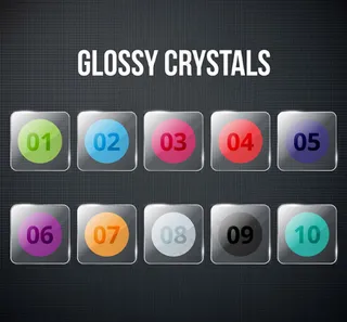 玻璃质感数字图标,免抠元素,背景元素