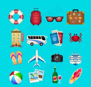 旅行图标矢量,免抠元素
