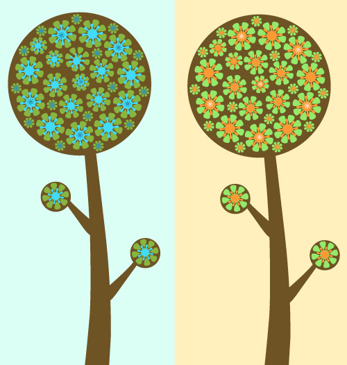 矢量花树eps,ai矢量模版下载